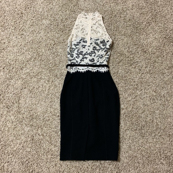 Karen Millen Ivory Lace Black Shift dress S - Picture 4 of 8